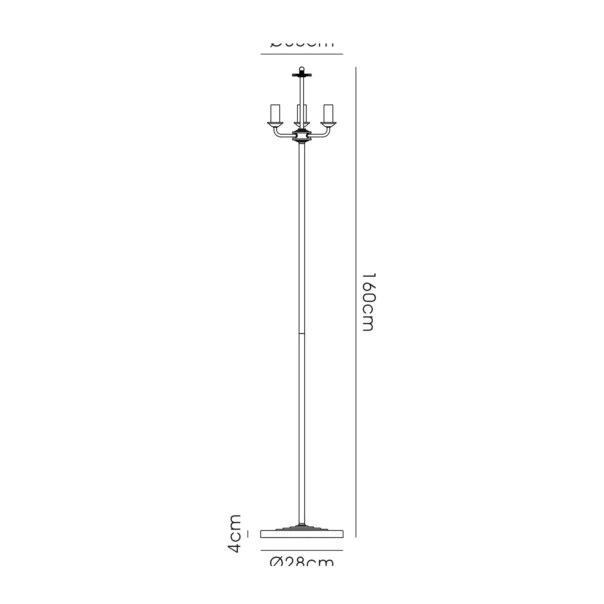 DK0924  Banyan 45cm 3 Light Floor Lamp Satin Nickel; Ivory Pearl